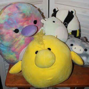 Squishmallows Lot of 5 Various Stuffed Animals